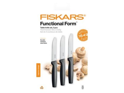 Set stolných nožov, 12 cm, FISKARS "Functional Form", čierna