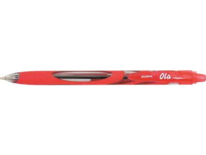 Guľôčkové pero, 0,27 mm, stláčací mechanizmus, ZEBRA "OLA", červené