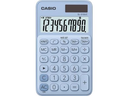 Vrecková kalkulačka, 10-miestna, CASIO "SL 310", svetlomodrá
