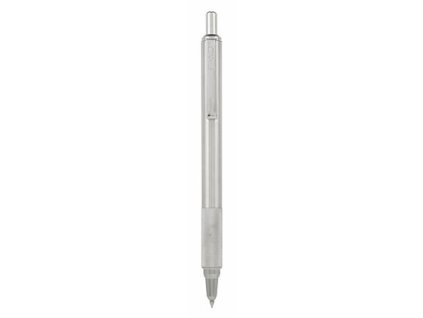 Guľôčkové pero, 0,24 mm, stláčací mechanizmus, telo: nehrdzavejúca oceľ, ZEBRA "F-xMD", modrá