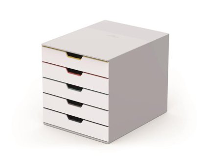 Zásuvkový box, plastový, 5 zásuviek , DURABLE "VARICOLOR® 5", biela