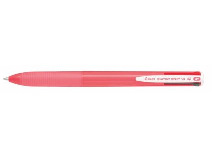 Guľôčkové pero, 0,27 mm, stláčací mechanizmus, ružové telo, PILOT "Super Grip G", 4-farebné