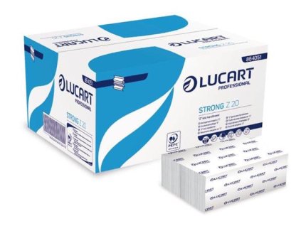 Papierové utierky, Z ohyb, 2-vrstvové, 200 listov, k dávkovačov Slim, LUCART "Strong", biela