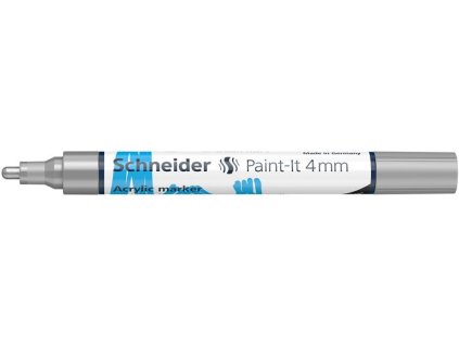 Akrylový popisovač, 4 mm, SCHNEIDER "Paint-It 320", strieborný