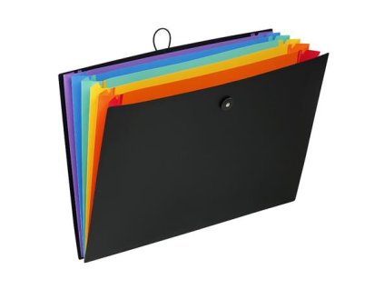 Harmoniková doska, PP, A3, 6 priehradiek, VIQUEL "Rainbow Class", čierna