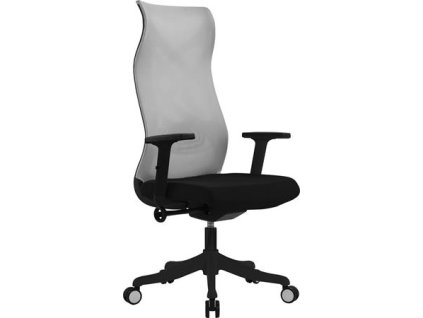 Kancelárska stolička, operadlo zo šedej sieťoviny, čierne sedadlo, čierny podstavec, „Avalon“