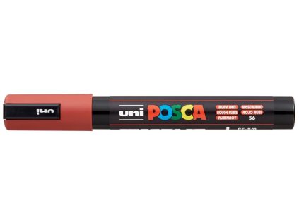 Dekoračný popisovač, 1,8-2,5 mm, UNI "Posca PC-5M", tmavočervený