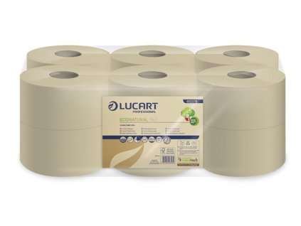 Toaletný papier, 2-vrstvový, veľký kotúč, 160 m, priemer 19 cm, LUCART "EcoNatural 19 J", havanna hnedá