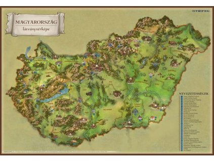 Podložka na stôl, obojstranná, STIEFEL "Vizuálna mapa Maďarska / Balatonu a okolia" - výrobok v MJ