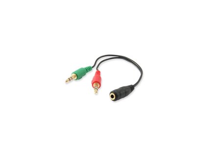 Audio rozdeľovací kábel, 13 cm, 1 vstup/2 výstupy, EQUIP
