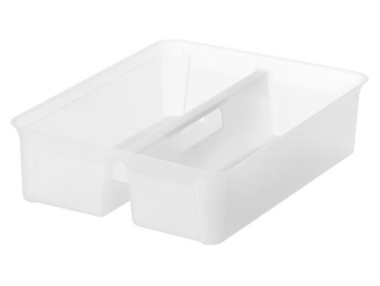 Organizačný modul, vyberateľný, pre boxy Classic 15, 2 priehradky, s úchytkami, SMARTSTORE, priehľadný