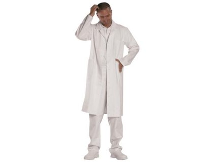 Plášť, pánsky, dlhý rukáv, 100% bavlna, veľkosť: 56, biely