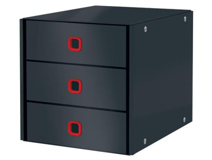 Zásuvkový box, laminovaný kartón, 3 zásuvky, LEITZ "Cosy Click&Store", zamatová sivá