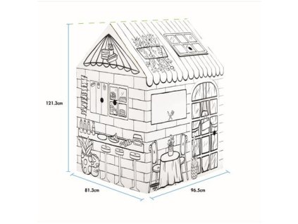 Kartónový domček, vyfarbiteľný, FELLOWES "BANKERS BOX® Playhouse", maškrty/jedlá, mix vzorov