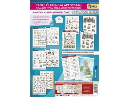Učebná pomôcka, 5 pracovných listov, 1 podložka, fixka, STIEFEL "Angol nyelvtanulás/Anglický jazyk", výrobok v MJ
