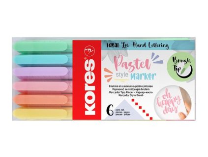 Fixky, sada, KORES "Pastel Style", 6 pastelových farieb