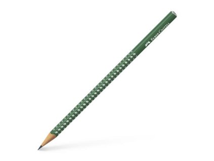 Grafitová ceruzka, B, trojhranný tvar, FABER-CASTELL "Sparkle", zelená