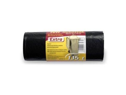 Vrecia na odpadky, extra silné, 135 l, 10 ks, 70x110 cm, 27 µ, TUTI "Extra", čierna