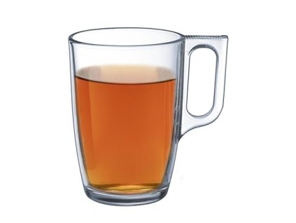 Pohár, sklenený, s uškom, 6 ks sada, 40 cl, "CoffeeTime"