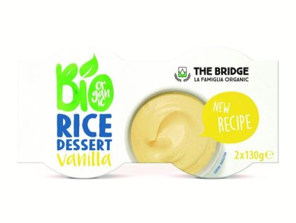 Rastlinný dezert, bio, 2x130 g, THE BRIDGE, ryžový, vanilková príchuť