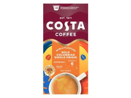 Kávové kapsule, kompatibilné s Nespresso®, 10 ks, COSTA "Bold Colombian Single Origin Espresso"