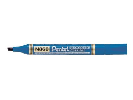 Permanentný popisovač, 0,6-4,5 mm, zrezaný hrot, PENTEL "N860", modrá