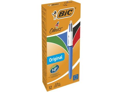 Guľôčkové pero, 0,32 mm, stláčací mechanizmus, 4 farby, BIC "4 Colours Original"
