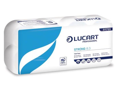 Toaletný papier, 3-vrstvový, pre malé rolky, 8 roliek, LUCART "Strong  8.3", biela