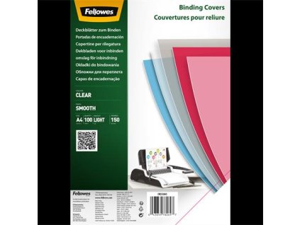 Predný obal k špirálovej väzbe, A4, 150 mikron, PET, FELLOWES, číra