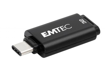 USB kľúč, 32GB, USB-C 3.2, EMTEC "D400 Type-C", čierna