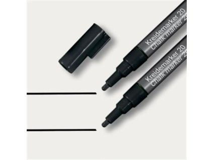 Kriedový popisovač, tekutý, zrezaný hrot, 1-2 mm SIGEL, čierna