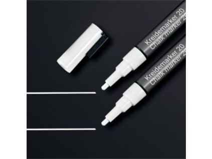 Kriedový popisovač, tekutý, zrezaný hrot, 1-2 mm SIGEL, biela