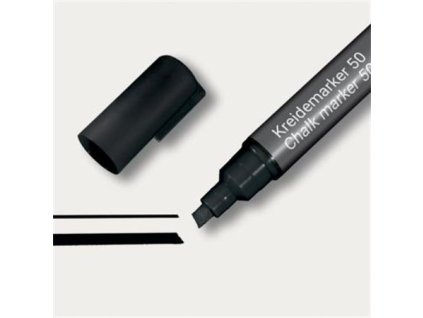 Kriedový popisovač, tekutý, zrezaný hrot, 1-5 mm SIGEL, čierna