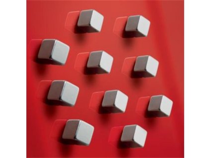 Magnetky v tvare kocky, extra silné, 10 ks, SIGEL "SuperDym", strieborná