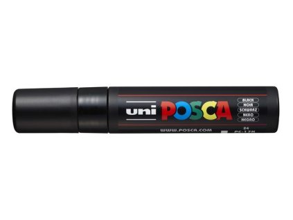 Dekoračný popisovač, 15 mm, zrezaný hrot, UNI "Posca PC-17K", čierna
