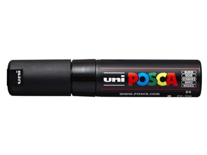 Dekoračný popisovač, 4,5-5,5 mm, UNI "Posca PC-7M", čierna