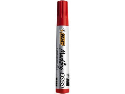 Permanentný popisovač, 4,95 mm, kužeľový hrot, BIC "ECO 2000", červená