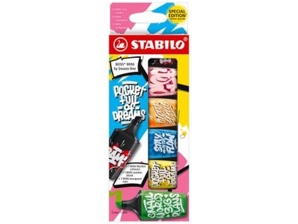 Zvýrazňovač, sada, 2-5 mm, STABILO, "Boss Mini Snooze One", 6 rôznych farieb