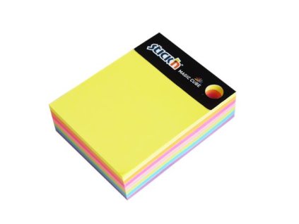 Samolepiaci poznámkový blok, 101x76 mm, 280 listov, STICK N "Magic Cube", neónové farby