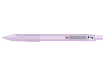 Guľôčkové pero, 0,27 mm, stláčací mechanizmus, fialové telo pera, ZEBRA "Z-Grip Pastel", modré