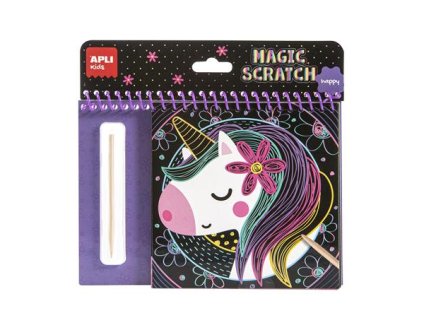 Škrabací zošit, APLI Kids "Magic Scratch", jednorožec