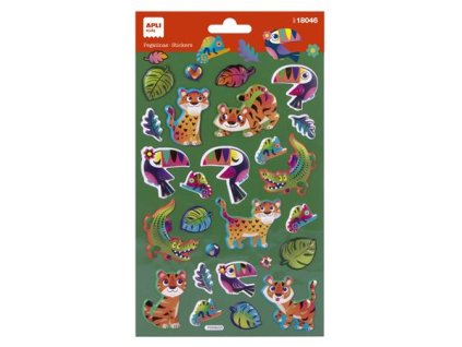 Nálepky kovový efekt, APLI Kids "Stickers", džungľa