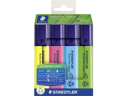 Zvýrazňovač, sada, 1-5 mm, STAEDTLER "Textsurfer® classic 364 R" 4 rôzne farby
