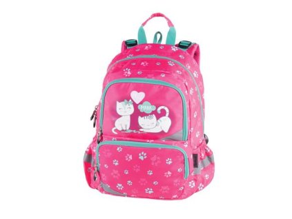 Batoh, anatomický, PULSE "Anatomic Miu Mrrr", zelený-ružový