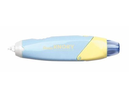 Korekčný roller, 5 mm x 6 m, naplniteľný, PENTEL "Knoky", modrý-žltý