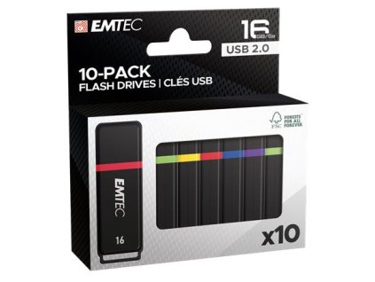 USB kľúč, 16GB, 10 ks, USB 2.0, EMTEC "K100 Mini Box"