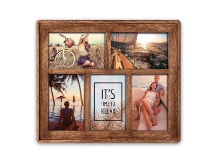 Obrazový rám, drevený, na 5 ks fotografií, 10x15 cm, "Zep Mosel", hnedá
