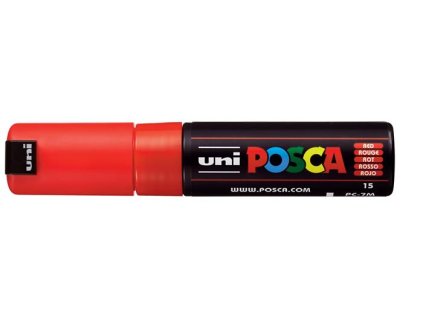 Dekoračný popisovač, 4,5-5,5 mm, UNI "Posca PC-7M", červená