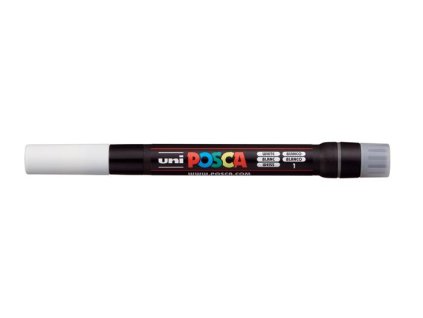 Popisovač v tvare štetca, UNI "Posca PCF-350", biela