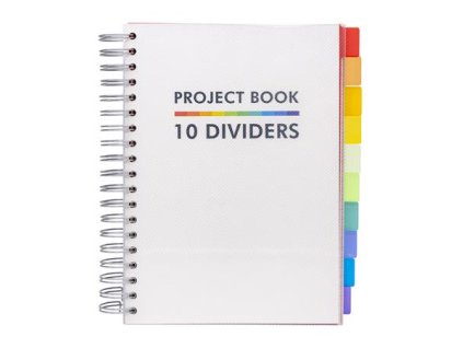 Špirálový zošit, B5, linajkový, 200 listov, PUKKA PAD "White Project Book", biela